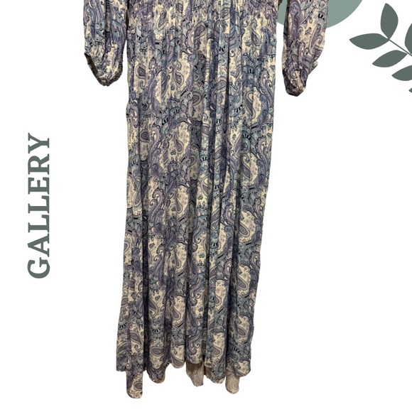 GALLERY Blue Purple Paisley Maxi Dress (US 12 / UK 16 / EUR 44) – Made in Spain - Picture 7 of 10